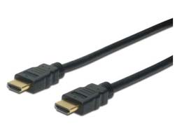 Bild von Digitus HDMI High Speed Anschlusskabel, Typ A St/St, 2.0m, m/Ethernet, Ultra HD 60p, gold, sw
