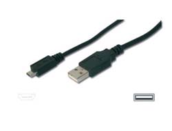 Bild von ASSMANN Electronic USB 2.0 Anschlusskabel, Typ A - micro B St/St, 3.0m, USB 2.0 konform, sw