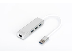 Bild von Digitus USB 3.0 3-Port Hub & Gigabit LAN-Adapter