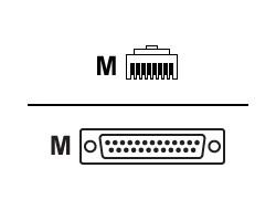 Bild von Cisco CAB-CONAUX= Serien-Kabel Schwarz 1,8 m DB25 RJ-45