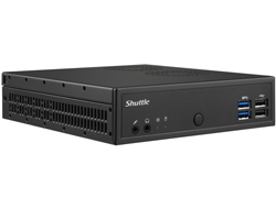 Bild von Shuttle XPC slim Barebone DH02U, Intel Celeron 3865U, 4x HDMI 2.0b 1x LAN, 1x COM, incl. VESA, 24/7 Dauerbetrieb