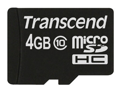 TRANSCEND 4GB MICRO SDHC10(NOBOX+ADAPTER)