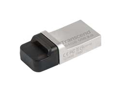 Bild von Transcend JetFlash 880 OTG 32GB USB-Stick USB Type-A / Micro-USB 3.2 Gen 1 (3.1 Gen 1) Schwarz, Silber