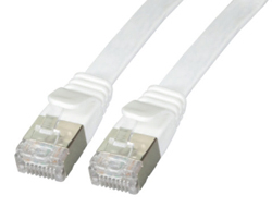 Bild von M-Cab CAT6A Flachpatchkabel U-FTP, 10GB, CU, weiss, 0.50m