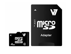 Bild von V7 4GB Micro SDHC Karte Class 4 + Adapter