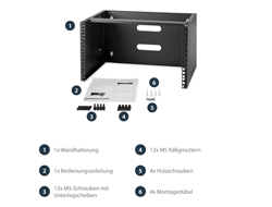 STARTECH 6U 12IN WALL MOUNTING BRACKET