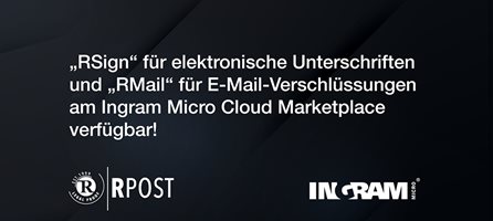 RPost neu im Cloud-Portfolio von Ingram Micro: Ab sofort sind Dienste des E-Security-Anbieters über den Cloud Marketplace verfügbar