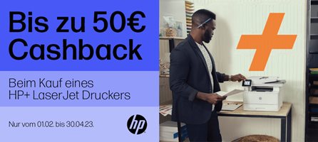 HP+ LaserJet Cashback: So bekommt Ihr Endkunde bis zu 50€ Cashback!